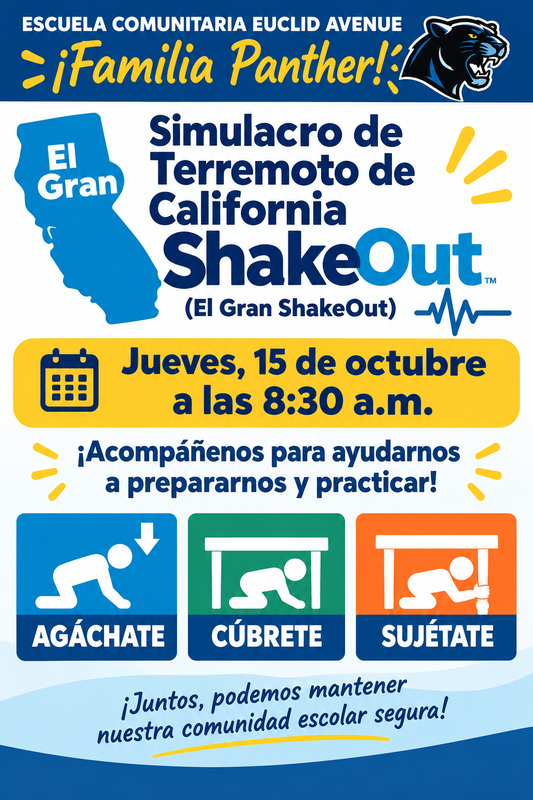 ¡Únase a nosotros! Gran simulacro «ShakeOut» de CA
