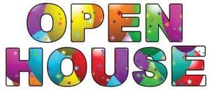 colorful open house words