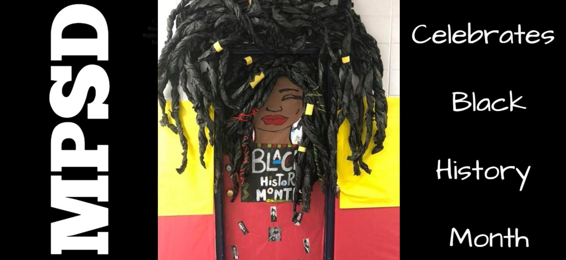 door decorated for black history month