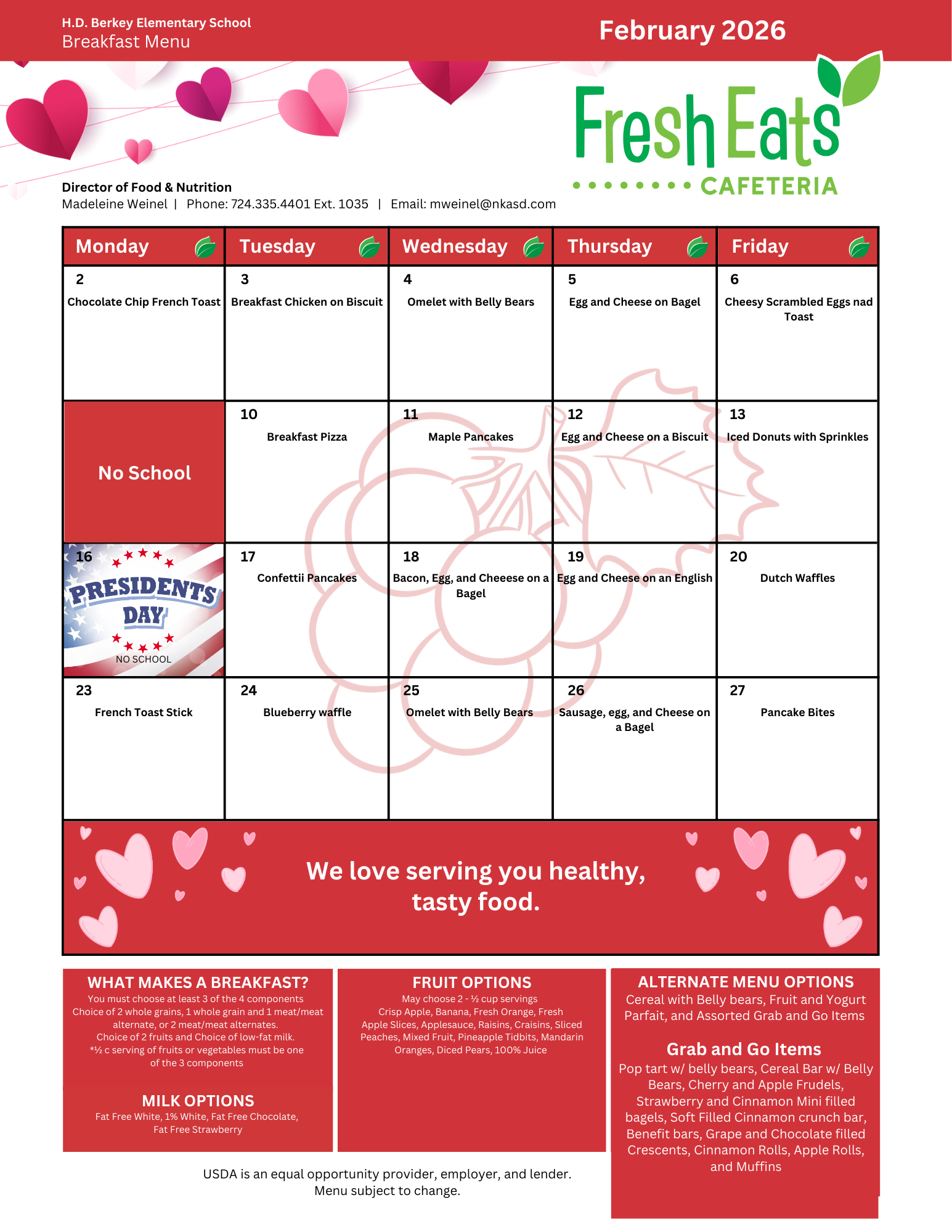 h.d.berkey breakfast menu