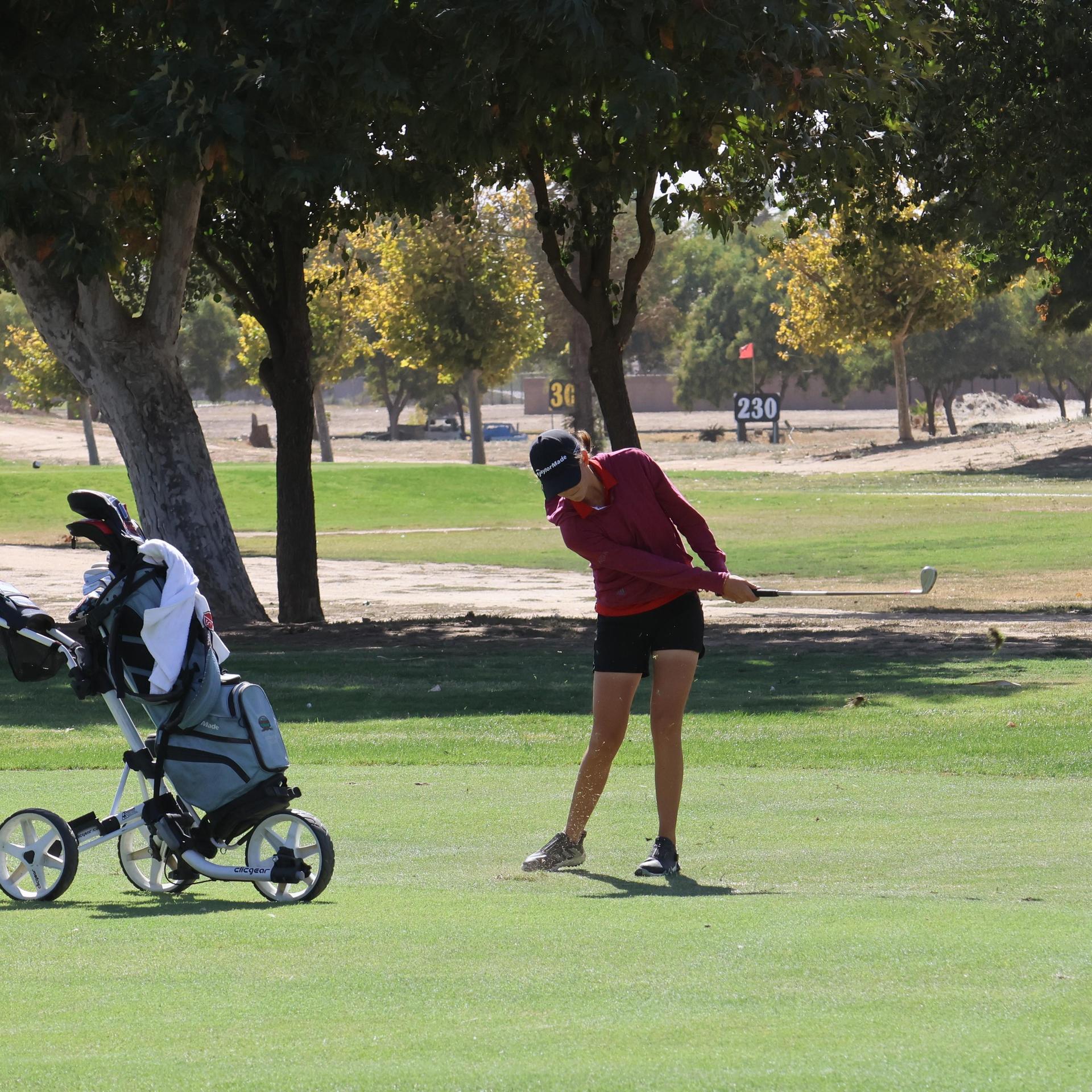 Girls golfers in action at the championships