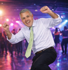 Dr Brown dancing on the dance floor