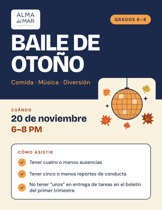 Flyer for the FDC Fall Dance in Spanish