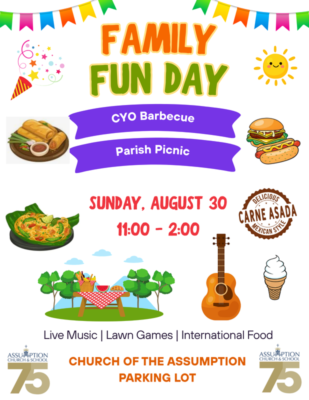 Family Fun Day and CYO BBQ Flyer