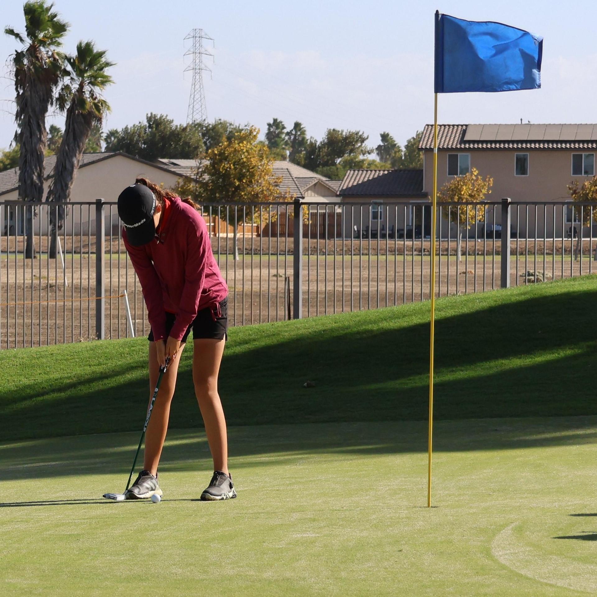 Girls golfers in action at the championships