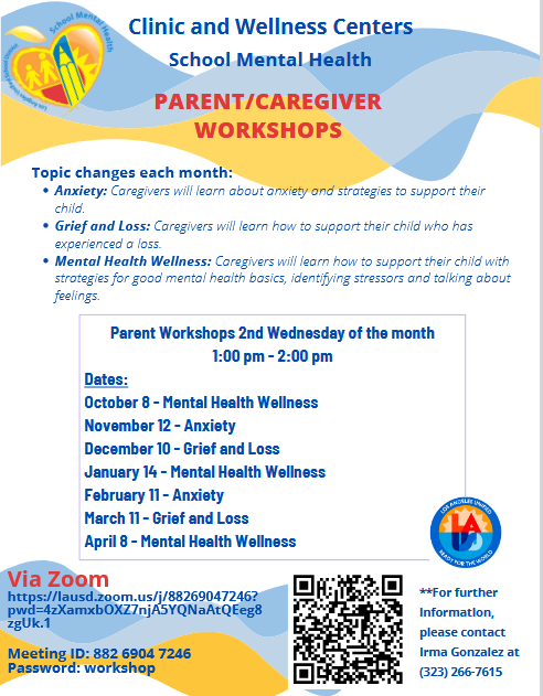 Parent workshops on social emotional