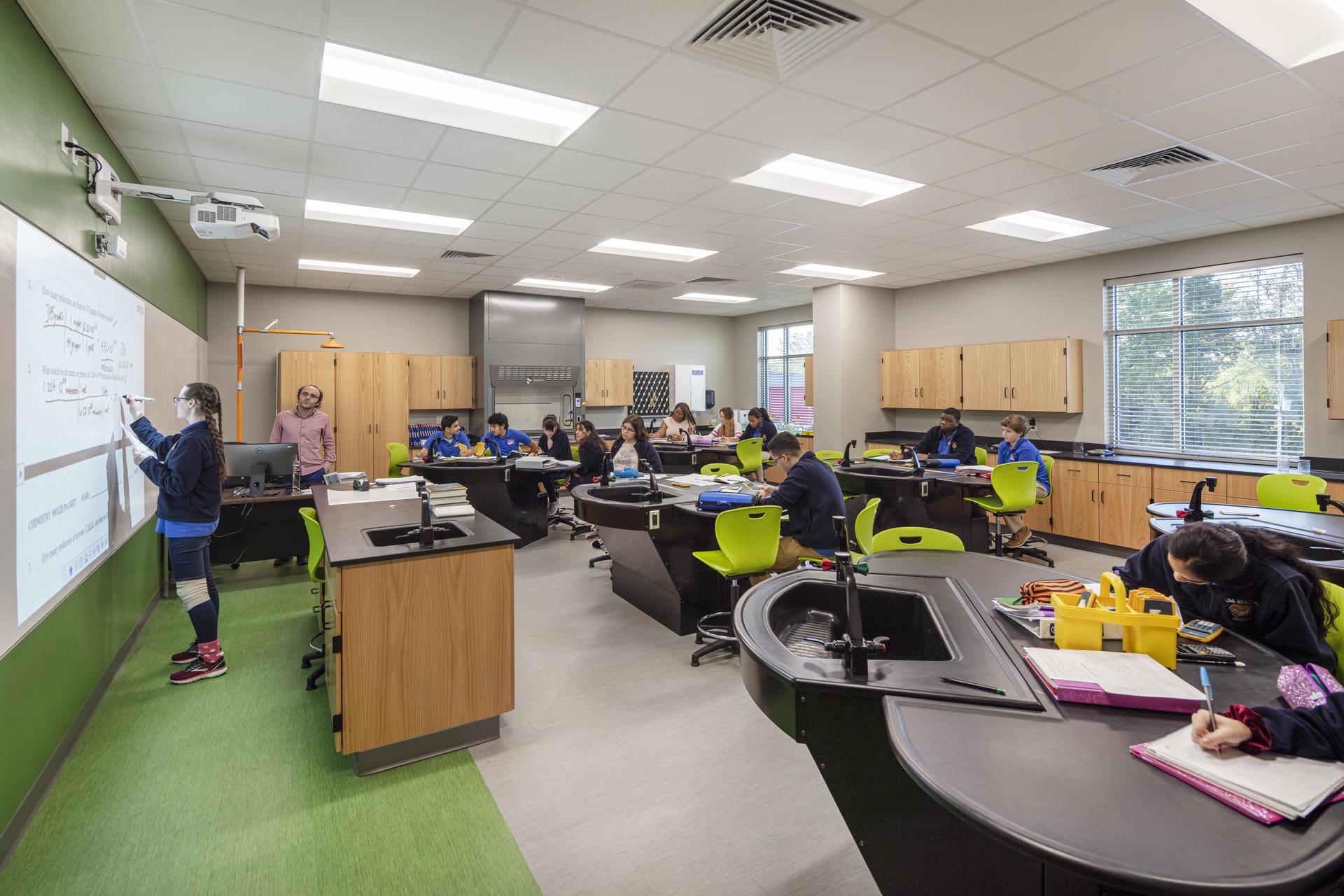 a science lab at LISA Academy