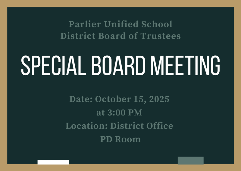 SPECIAL BOARD MEETING Featured Photo