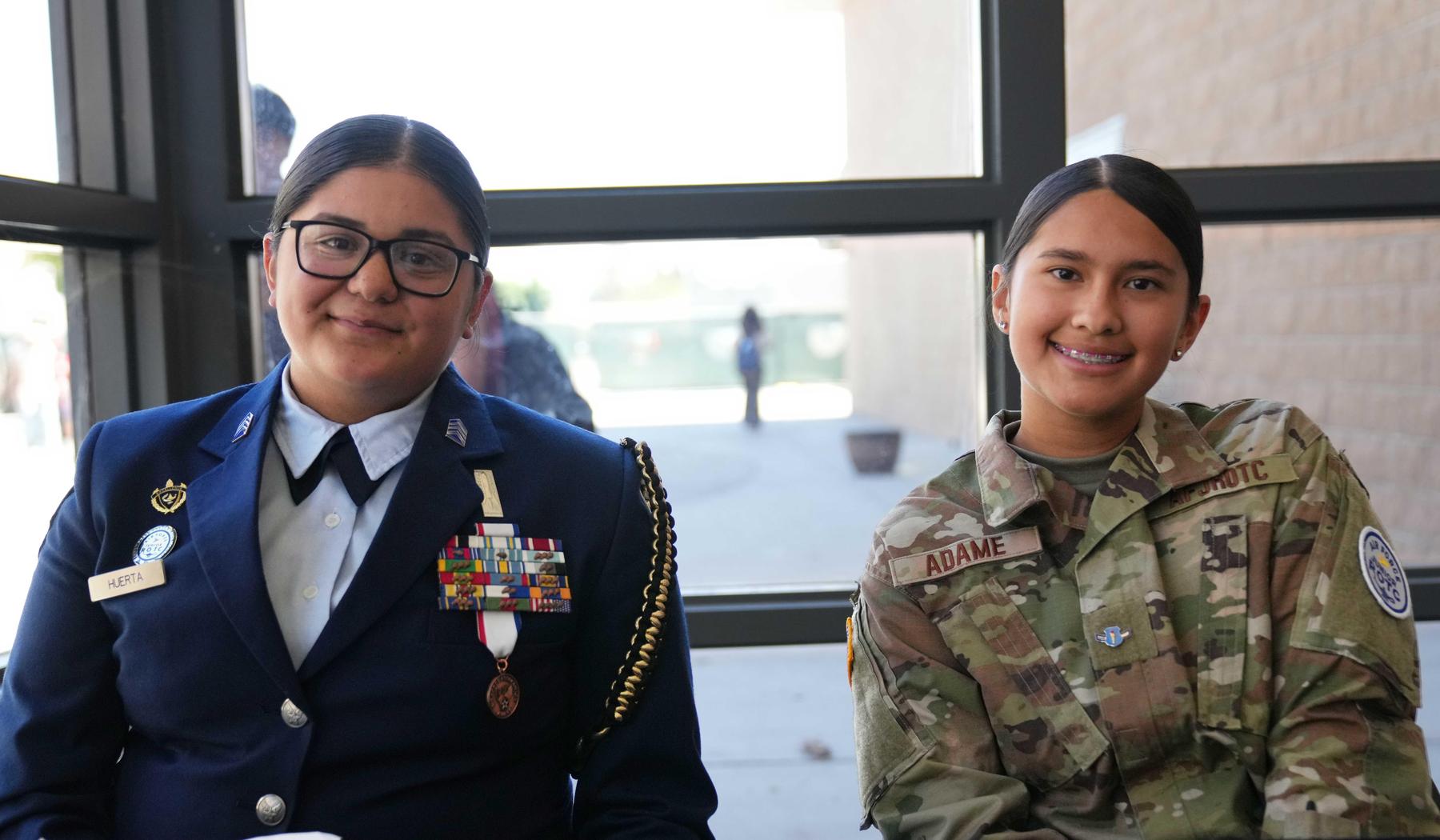 Two girls cadets at San Jacinto High