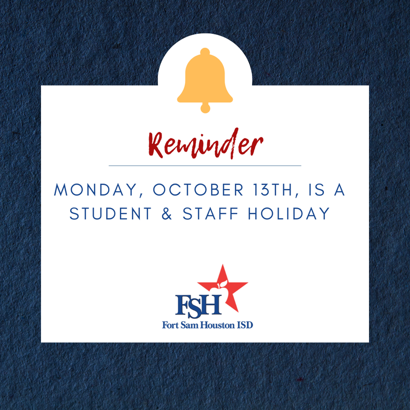October 13 Student/Staff Holiday