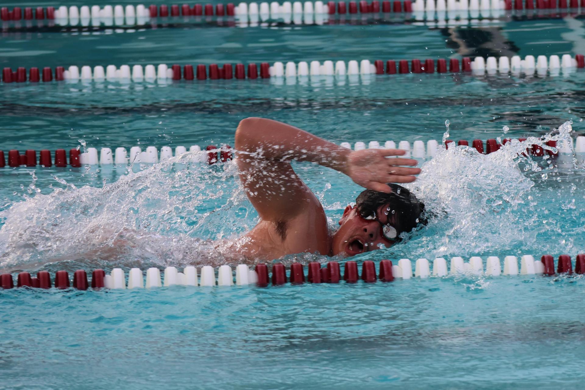 Isaiah Silveira swimming