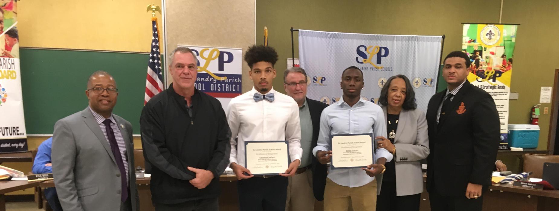 Students receiving awards