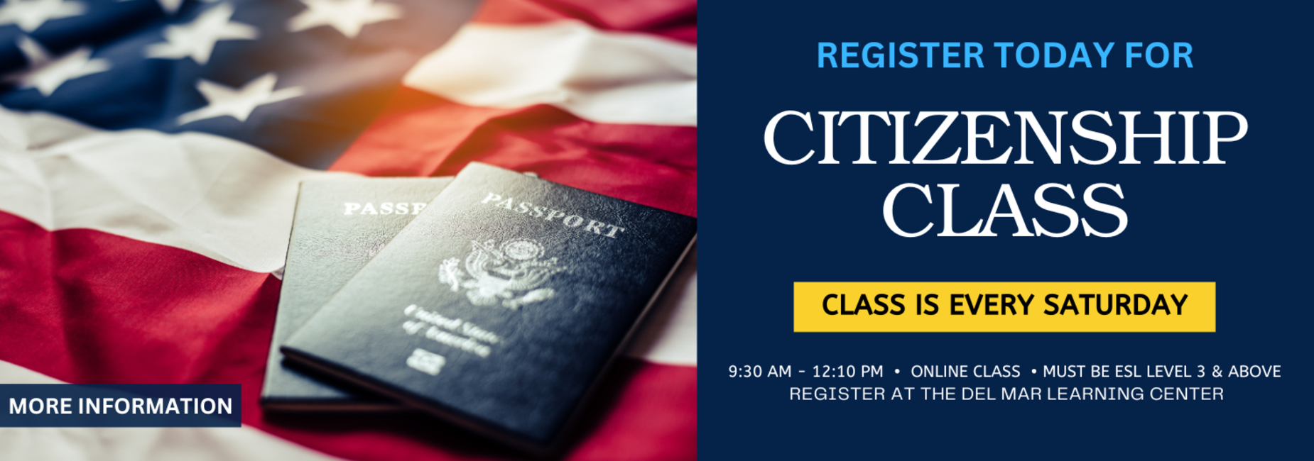Citizenship Class open for registration.