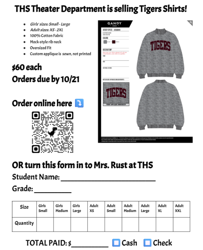 theater dept shirt sale