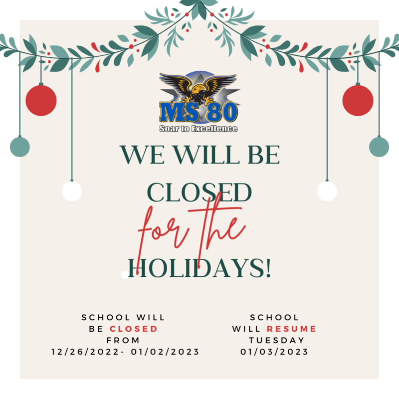 Winter recess announcement.
