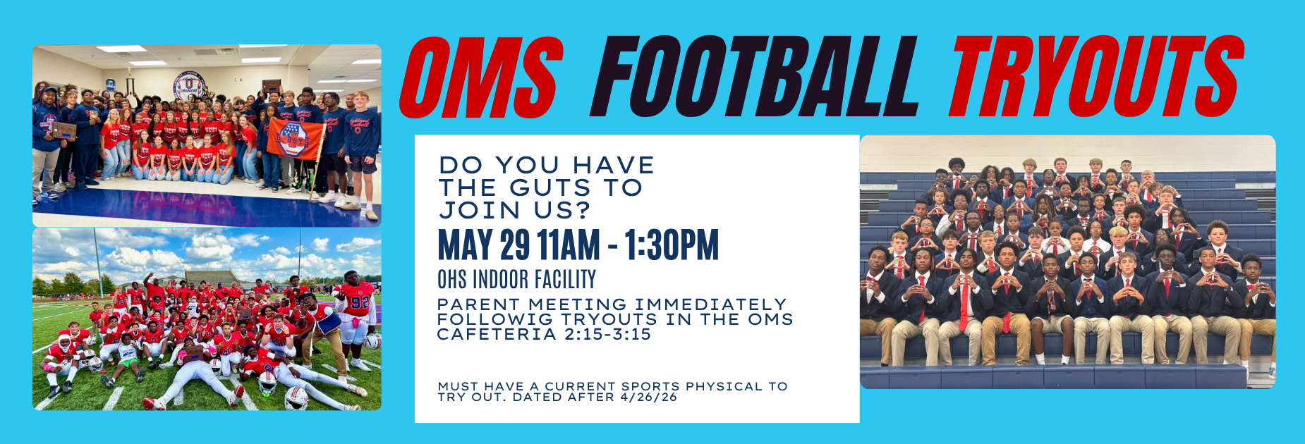 OMS Football tryouts