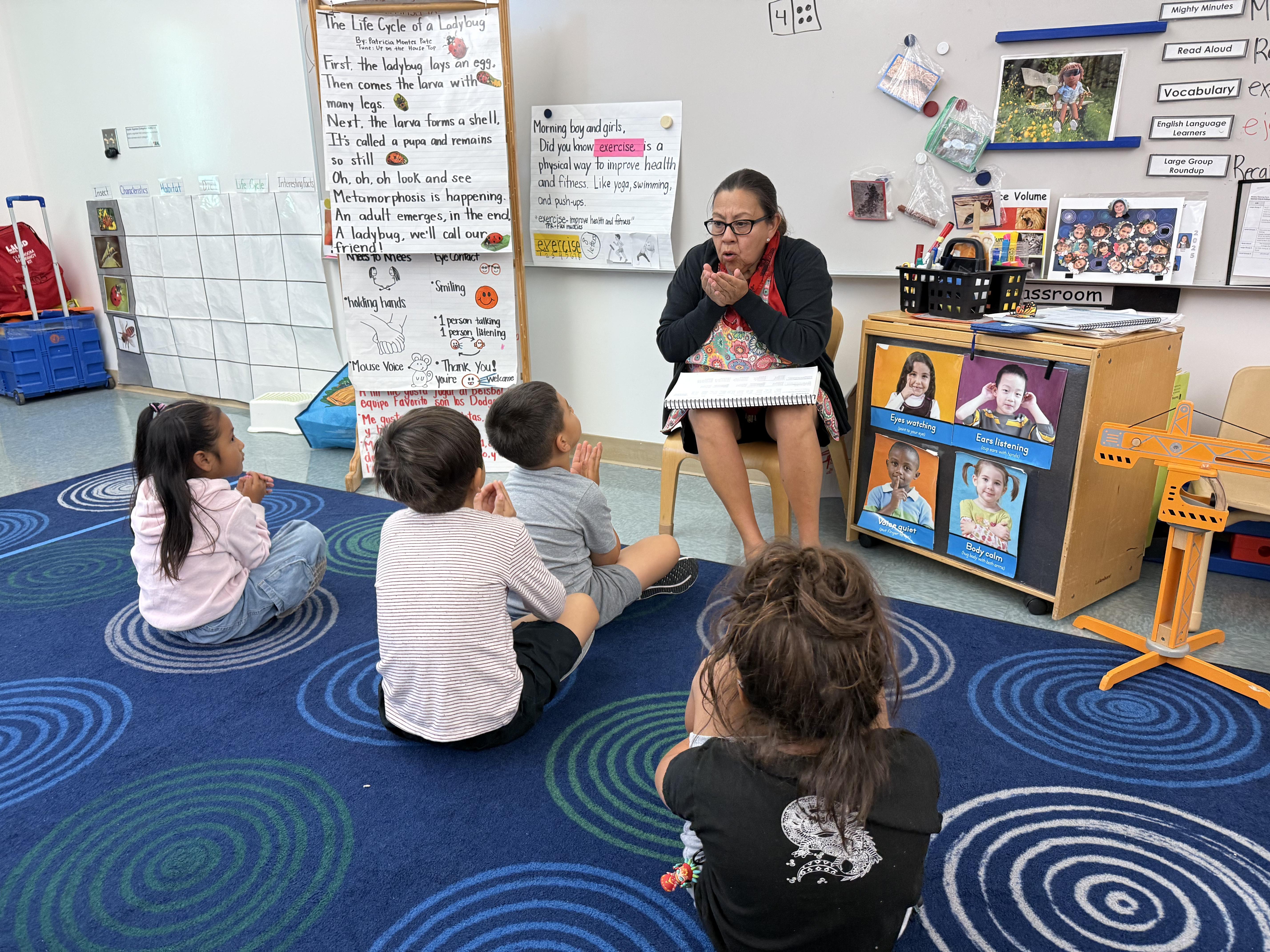 Ms. Lili doing Heggerty in 105