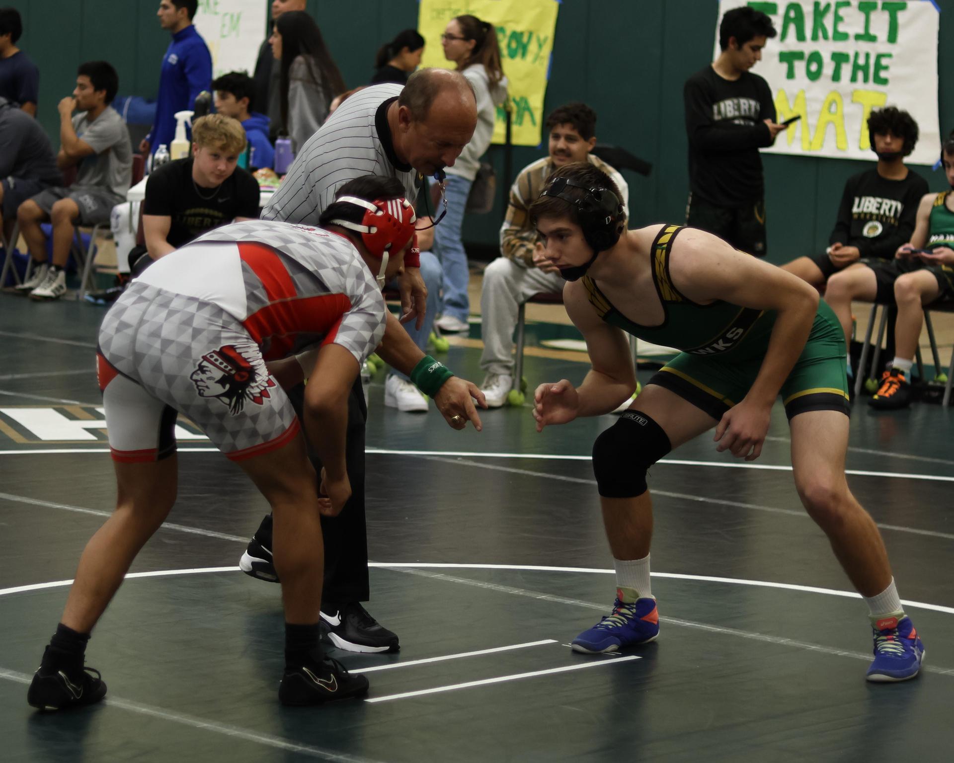 boys wrestling at liberty duals