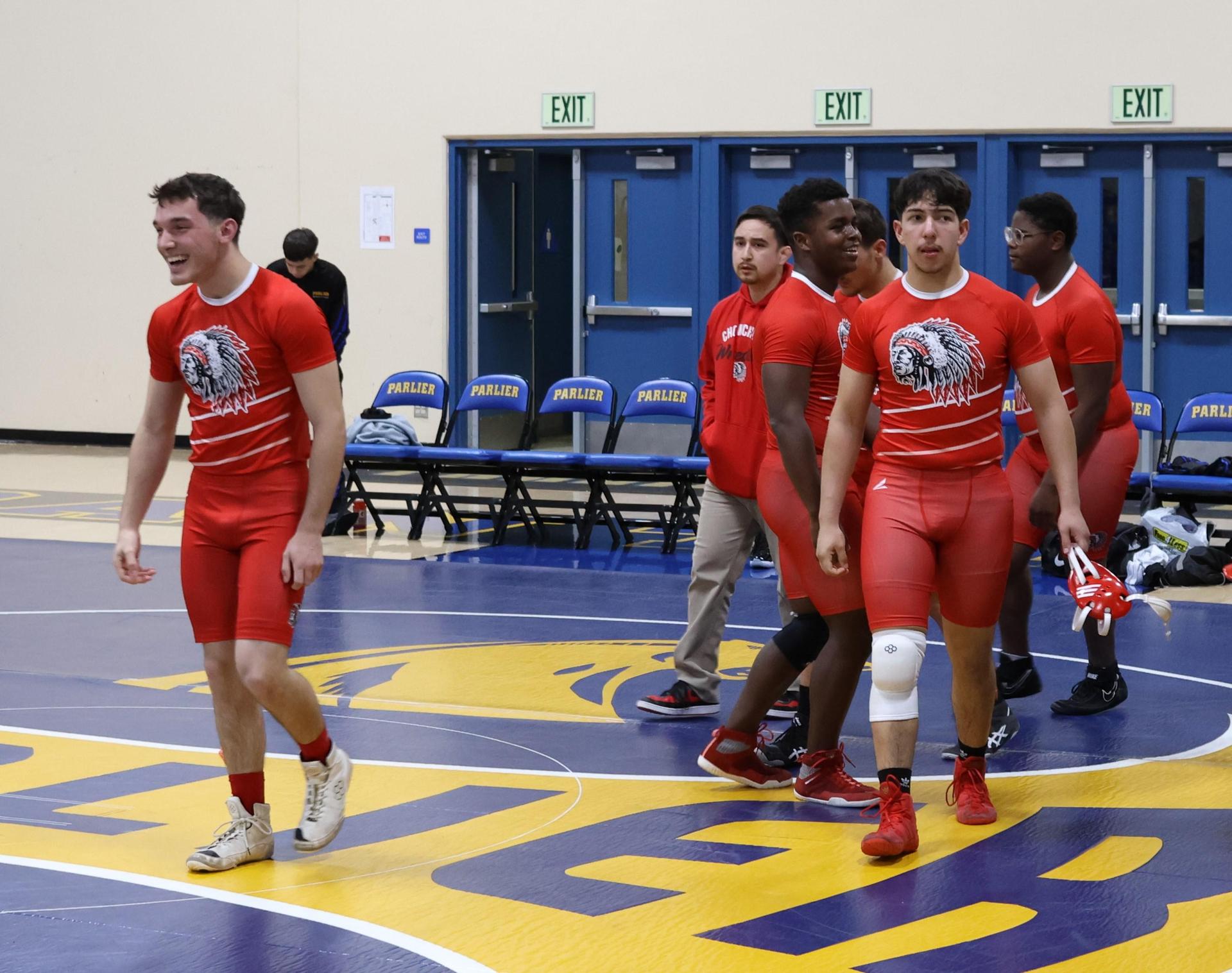 wrestlers in action at parlier
