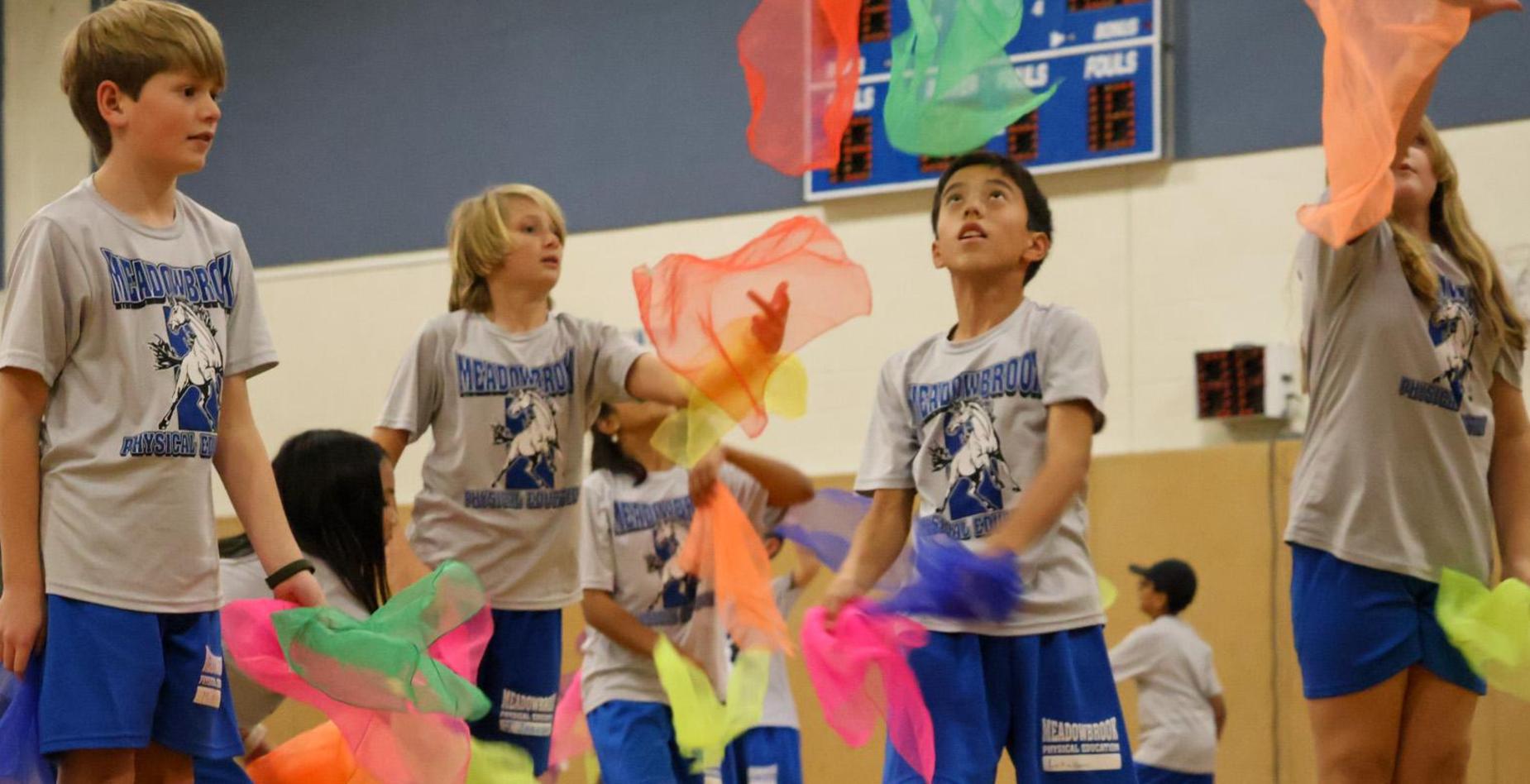 PE Class Juggling Scarves
