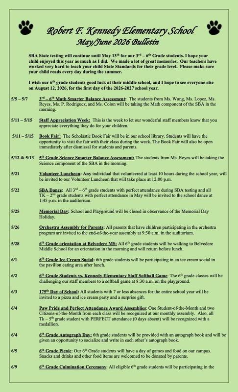 May / June 2026 Monthly Bulletin
