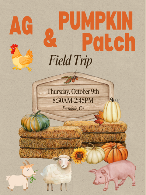 Field trip flyer with an image of pumpkins