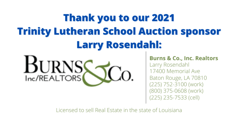 Thank you to our 2021 Auction Sponsor - Larry Rosendahl Featured Photo