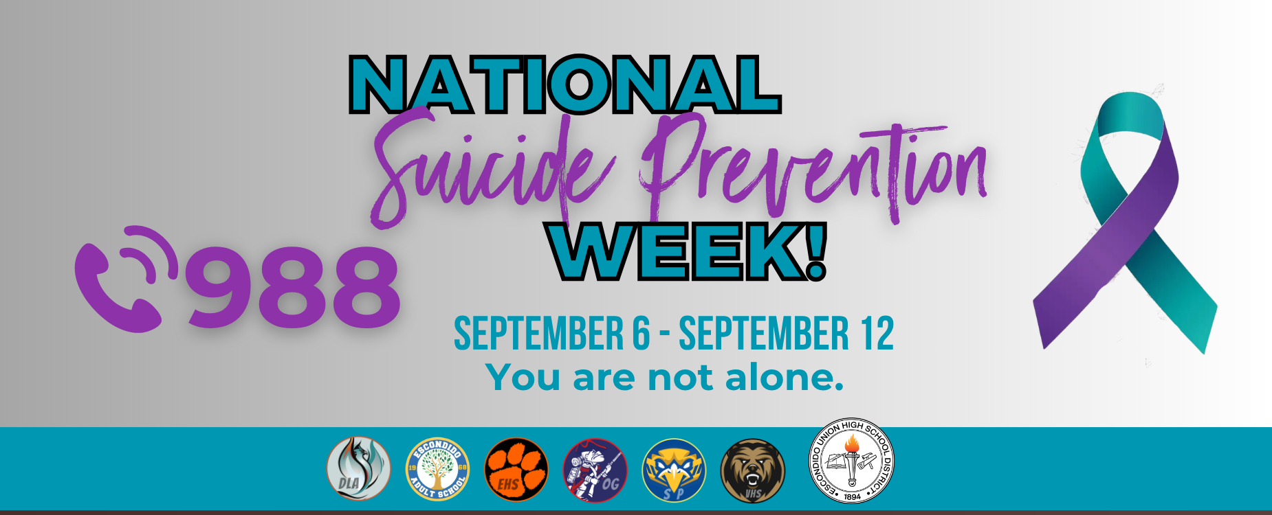 Information about National Suicide Prevention Week, including a helpline and dates.