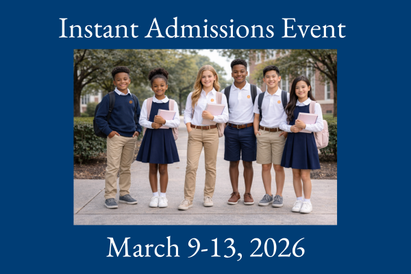Instant Admissions Event in March with an image of students in uniform.