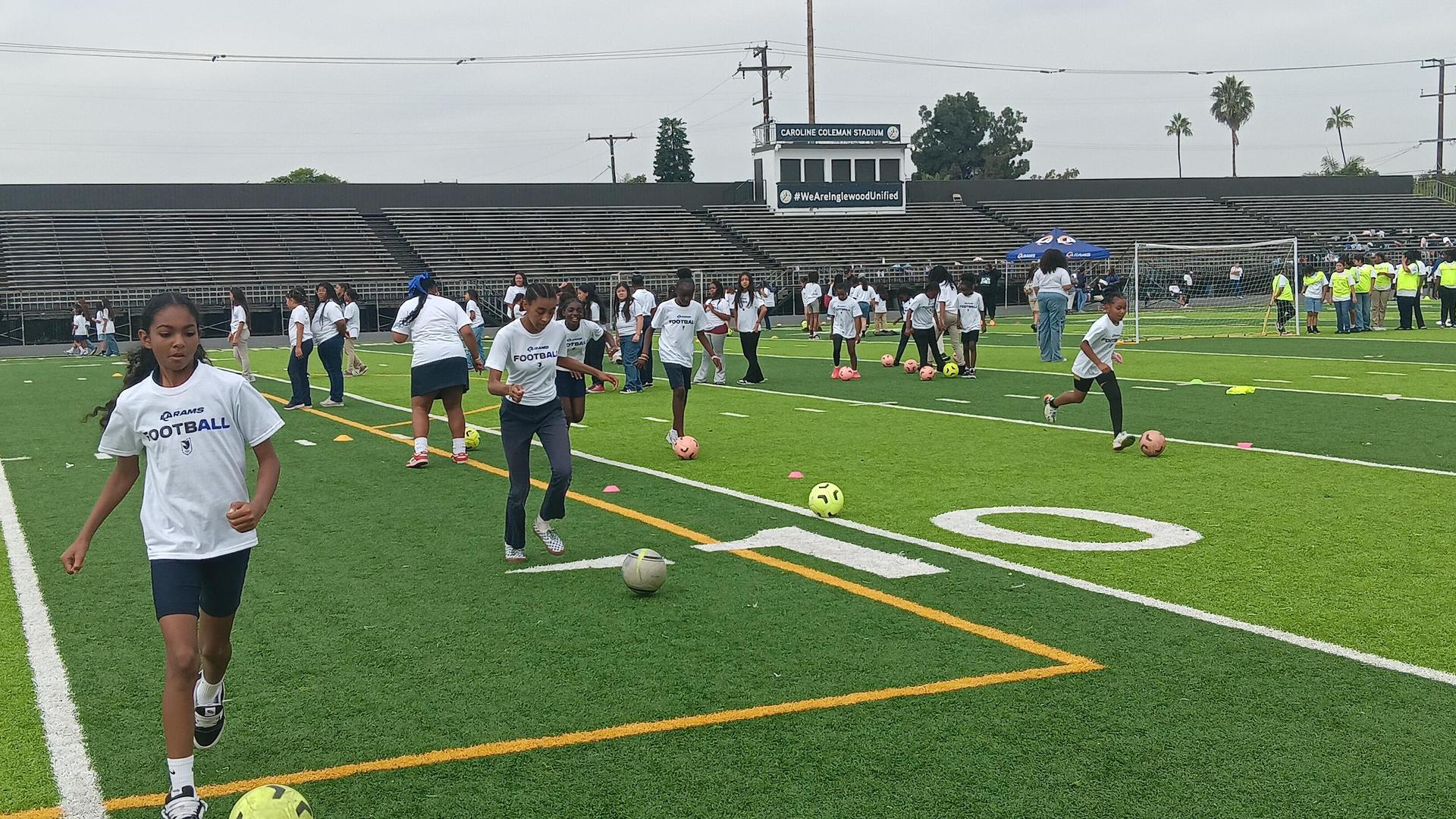 Students Participating at Angel City Soccer Camp