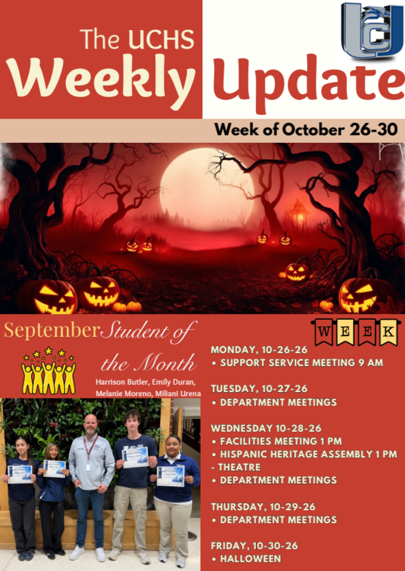 UCHS Weekly Update: October 26-30, 2026