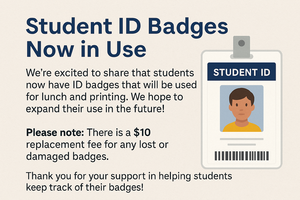Student Id image and same message in text