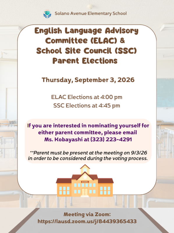 SSC & ELAC Elections