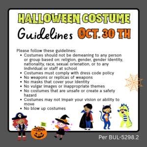 HALLOWEEN COSTUME GUIDELINES