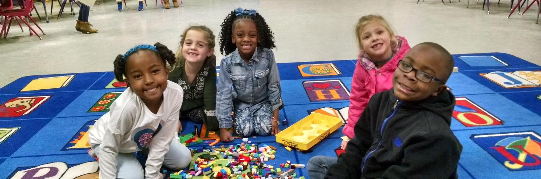 Kids playing with legos