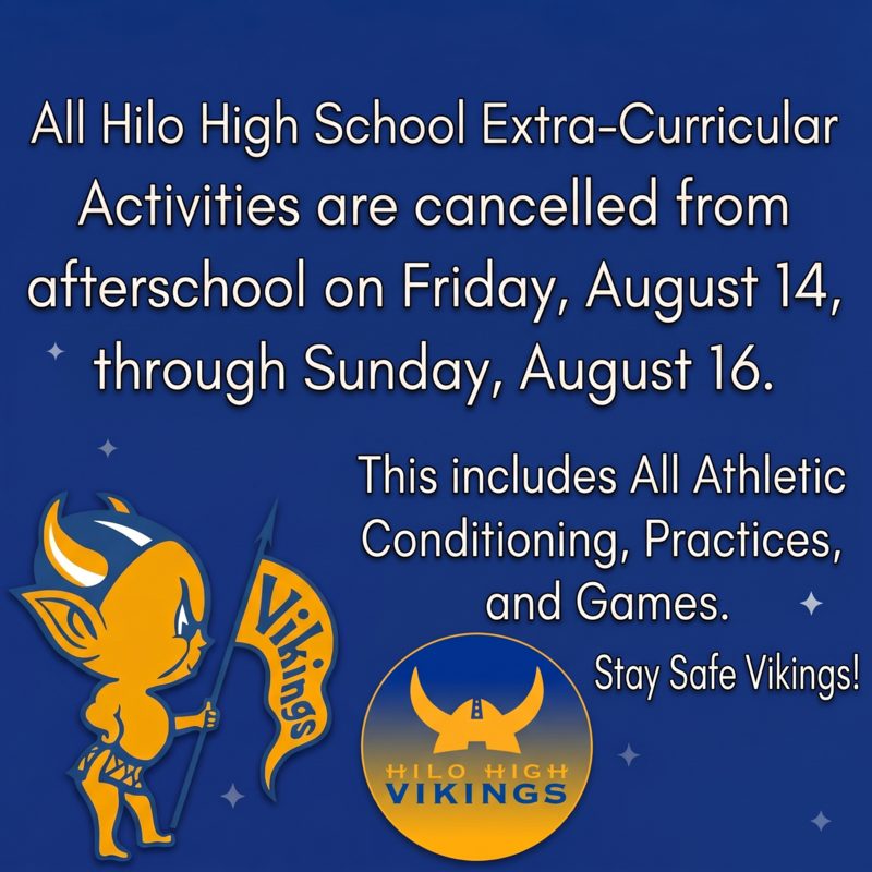 Extra Curricular Activities Cancelled Friday Afternoon Through Sunday Featured Photo