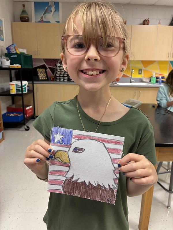 Student with patriotic artwork - 3