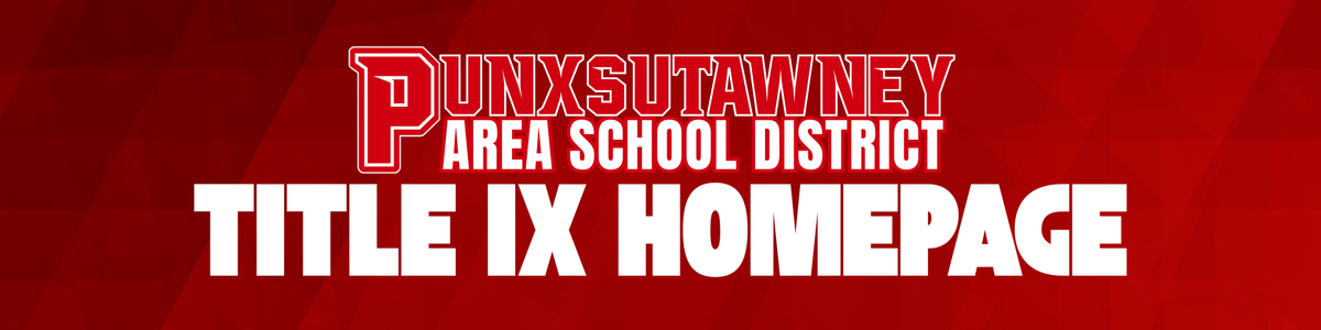 Red background with white text saying Title IX Homepage
