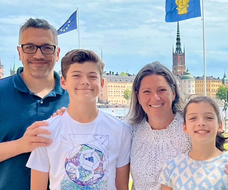 The Skold family visiting Sweden