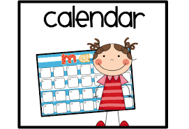 Clipart of child standing by calendar