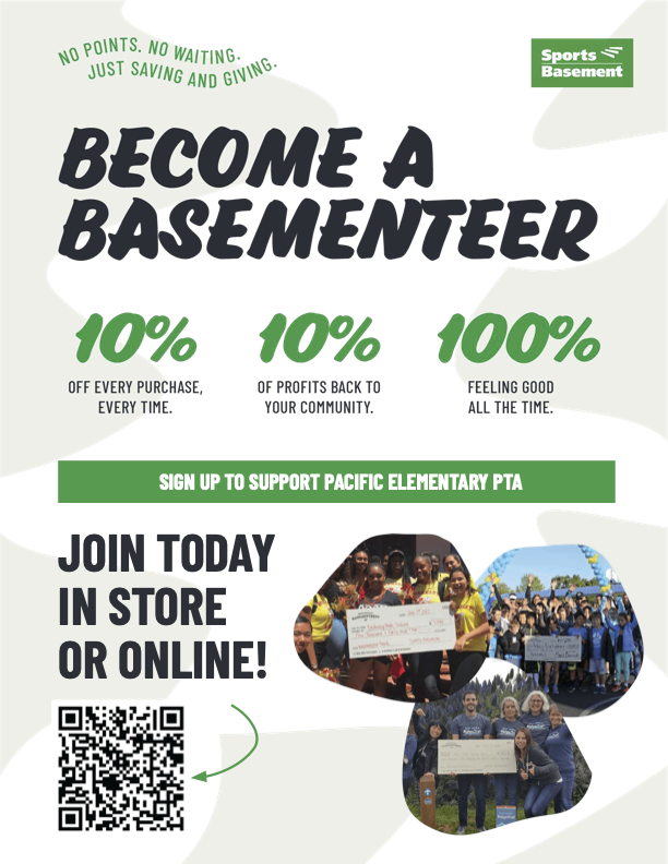 Shop, save and support Pacific PTA at Sports Basement Thumbnail Image