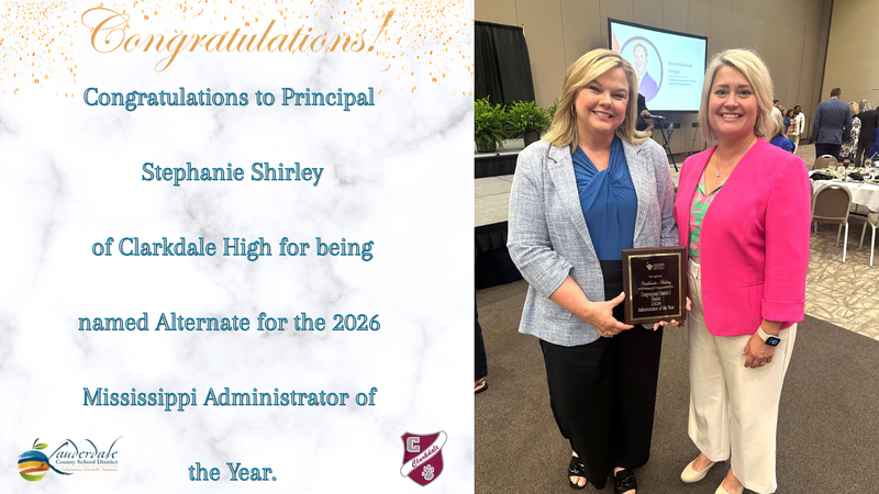 CHS Principal Named Alternate Mississippi Administrator of the Year!