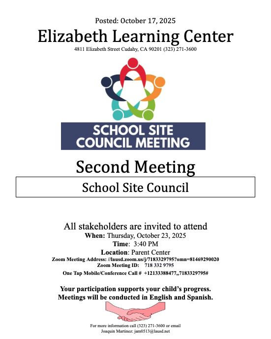 School Site Council Meeting