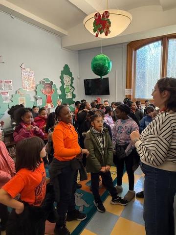 3rd grade walking trip to the library