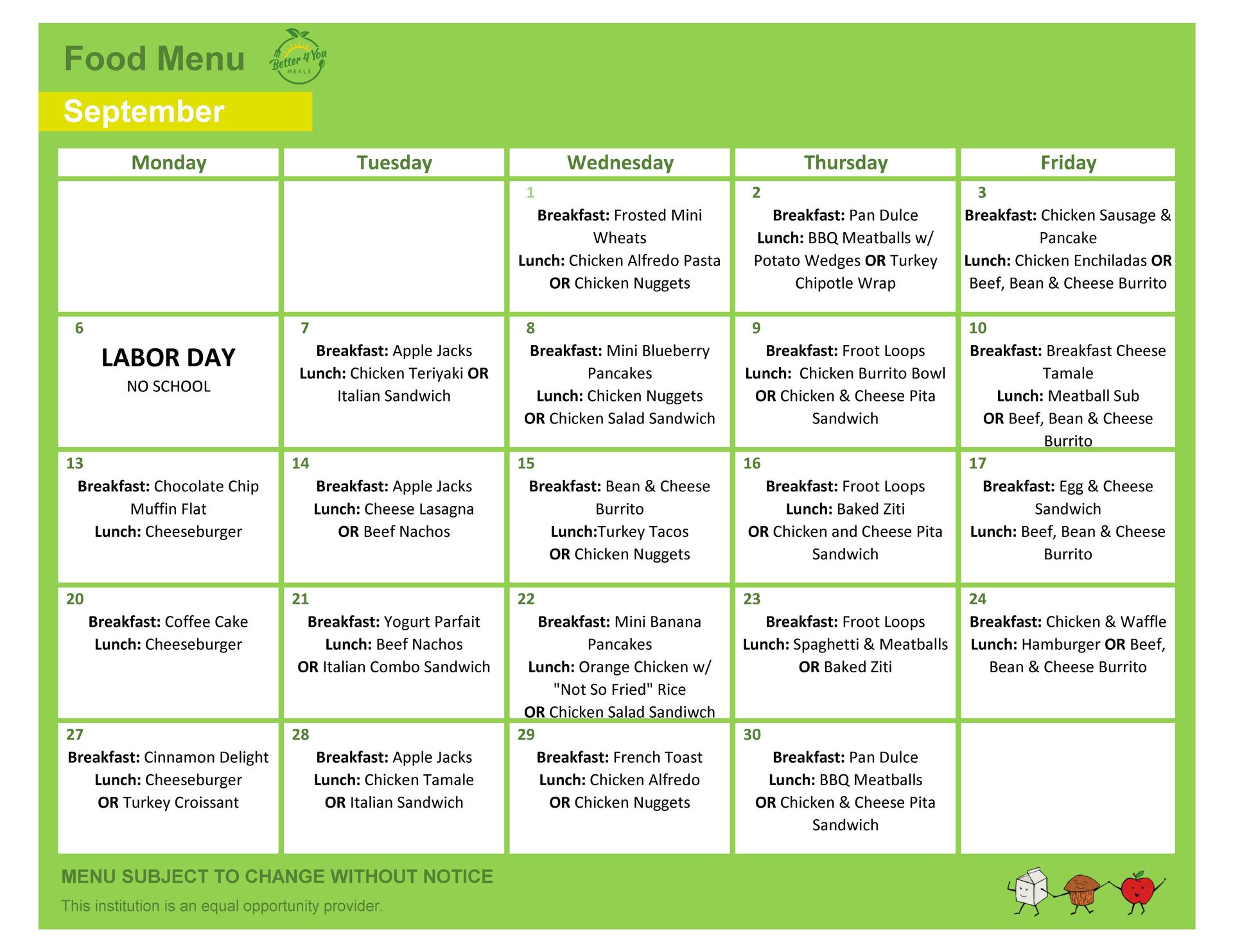 sept menu