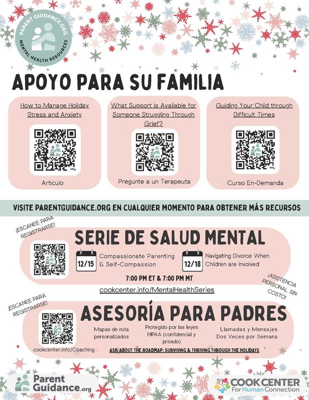 Spanish Seasonal Support for Parents Flyer