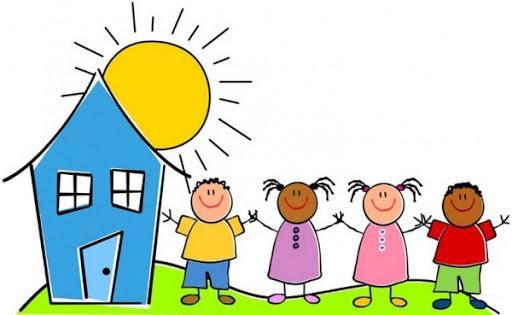 cartoon children outside