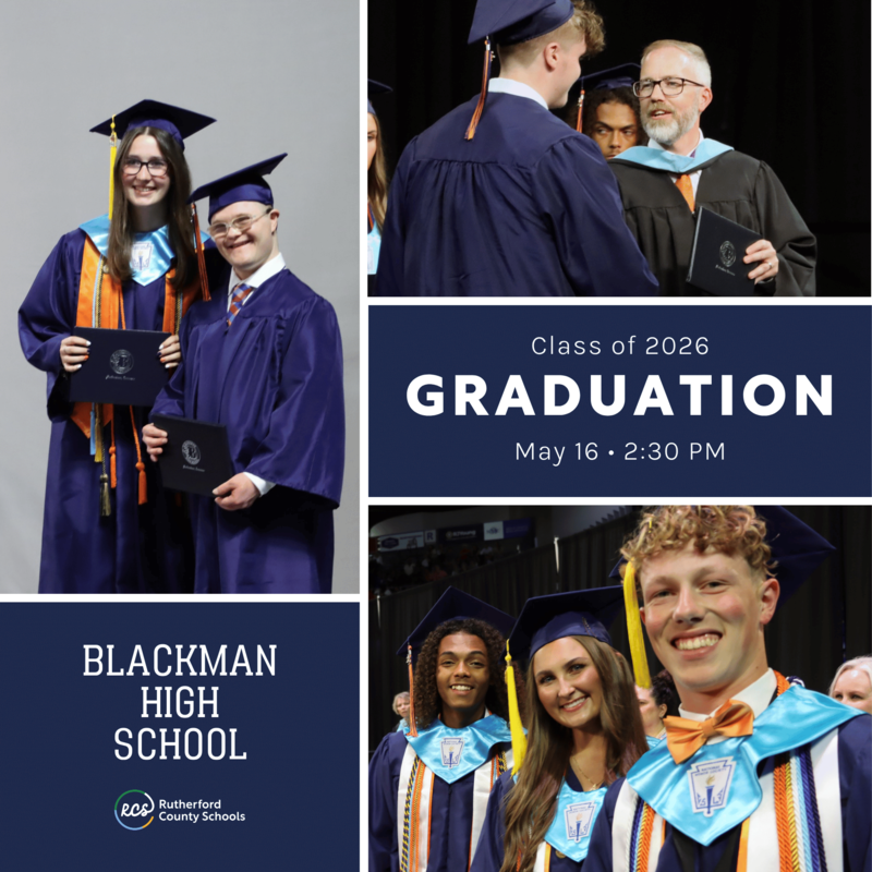 Blackman High 2025 graduates in caps and gowns