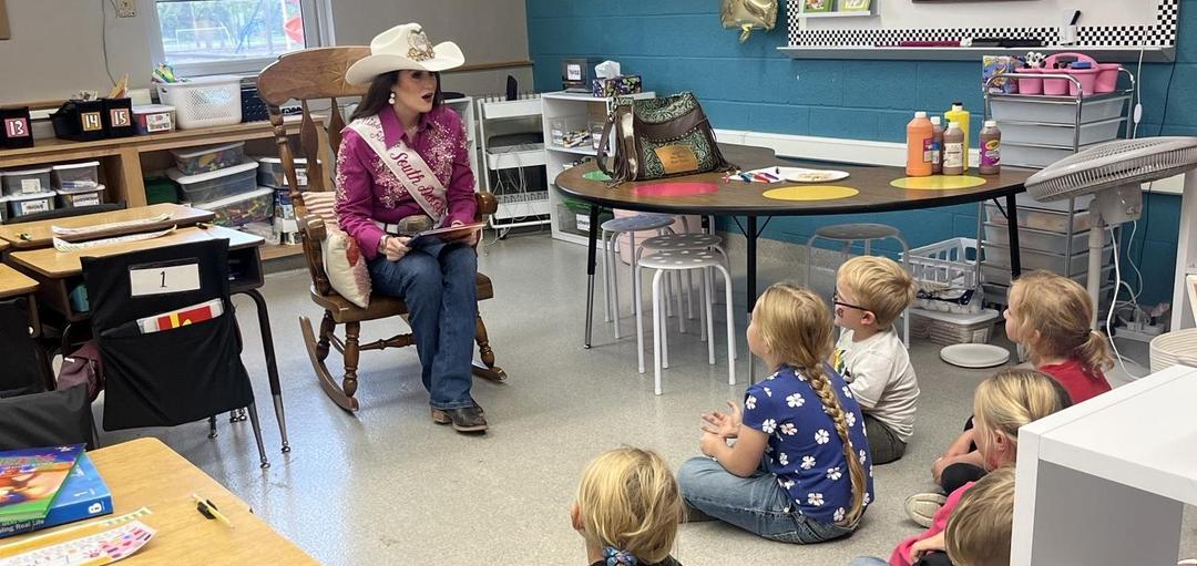 Thank you Miss Rodeo South Dakota Jordan Jensen for Reading to Our KG and First Grades!