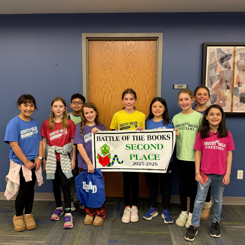 Battle of the books 2nd place team with diff colored shirts